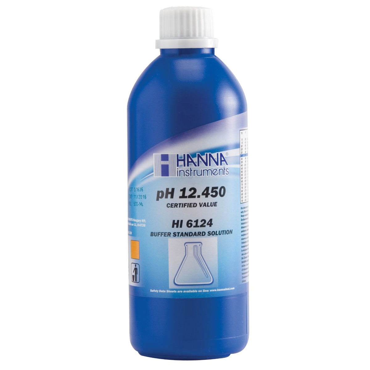 HI6124 Kalibrierlösung pH 12,450; Premiumqualität, 500mL-Flasche