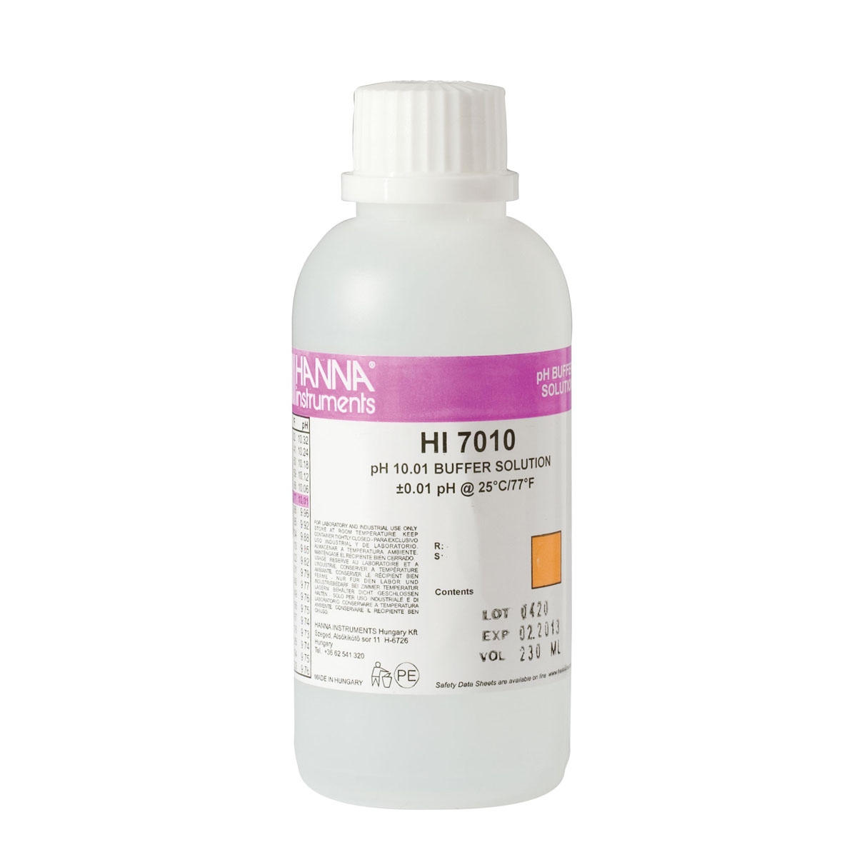 Kalibrierlösung pH 10,01; Standardqualität, 230mL-Flasche