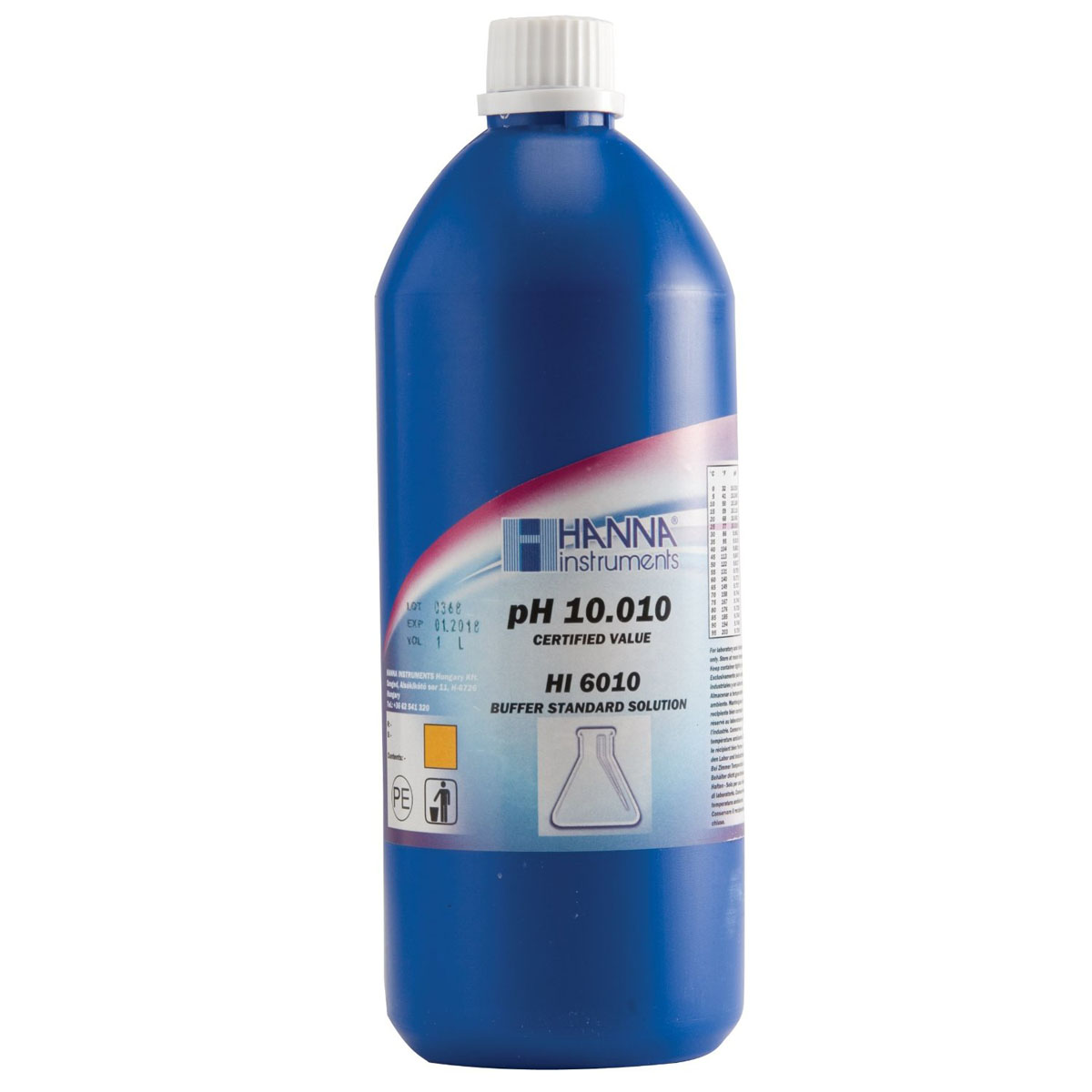 HI6010 Kalibrierlösung pH 10,010; Premiumqualität, 1000mL-Flasche
