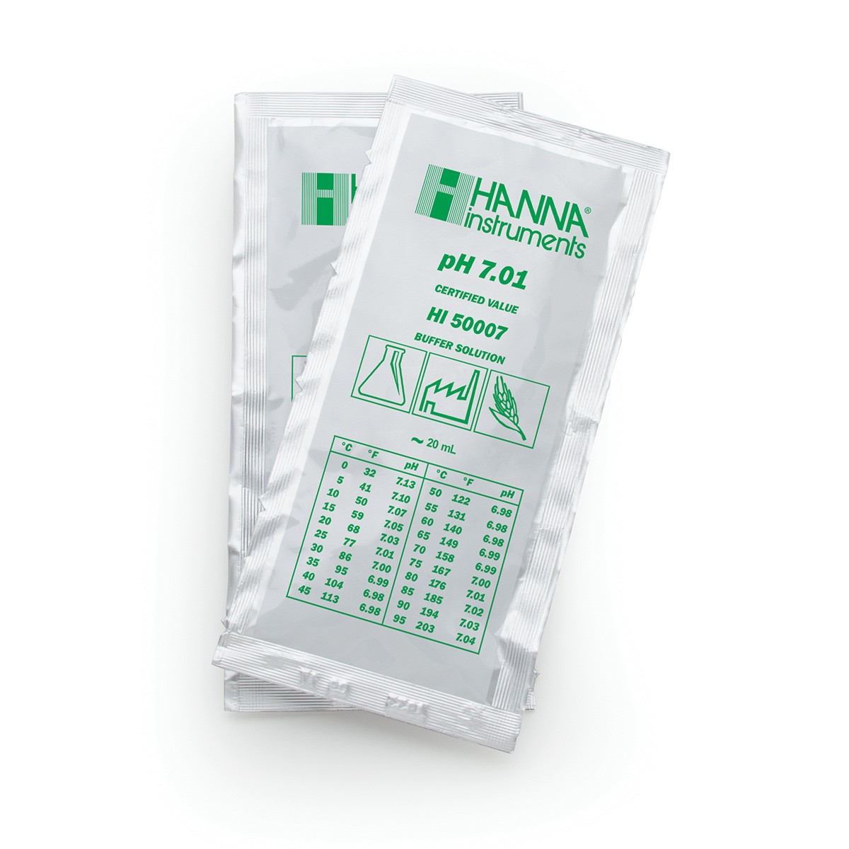 hi50007-01 Kalibrierlösung pH 7,01; technische Qualität, 10 x 20mL-Beutel