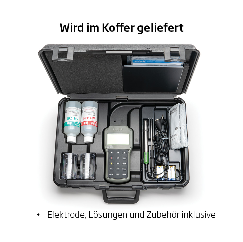Professionelles Handmessgerät für pH, Redoxpotential und ISE - HI98191