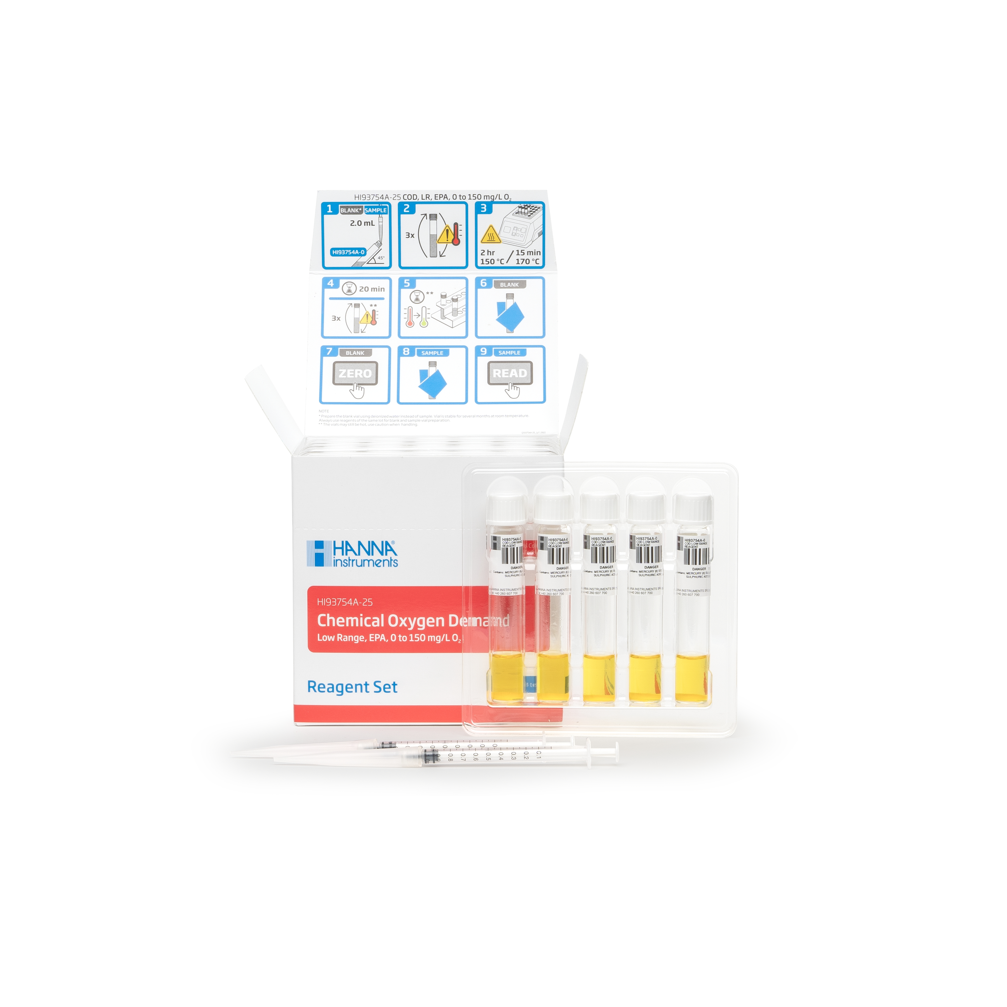 CSB-Reagenzien, niedriger Messbereich, EPA 410.4 Methode, 25 Stück CSB-Reagenzien, niedriger Messbereich, EPA 410.4 Methode, 25 Stück
