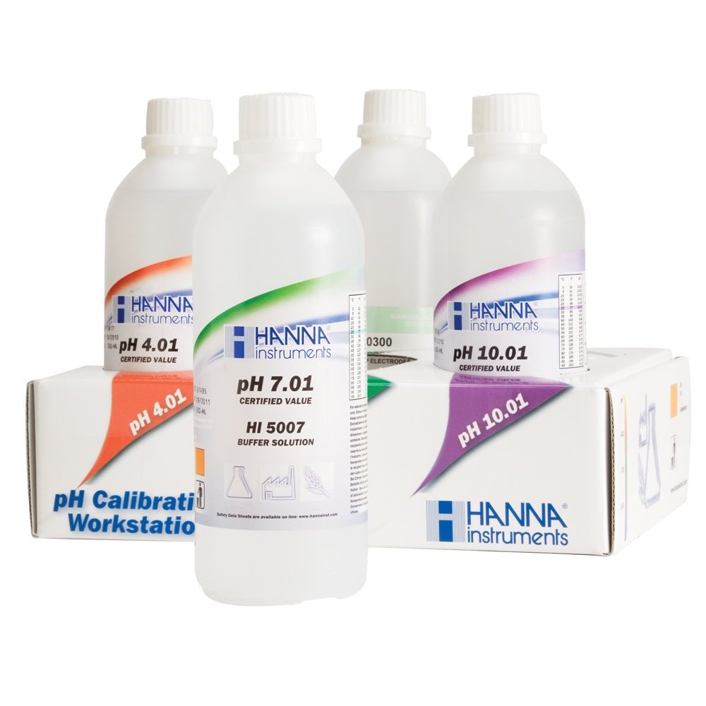 HI54710-10  Kombipack Kalibrierlösung pH 4,01;7,01;10,01 und Aufbewahrungslösung, 4 500mL-Flaschen