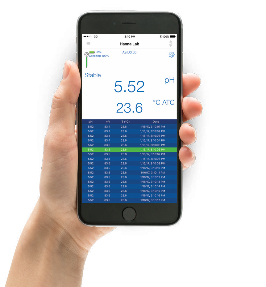 Drahtlos messen mit der Hanna Lab App