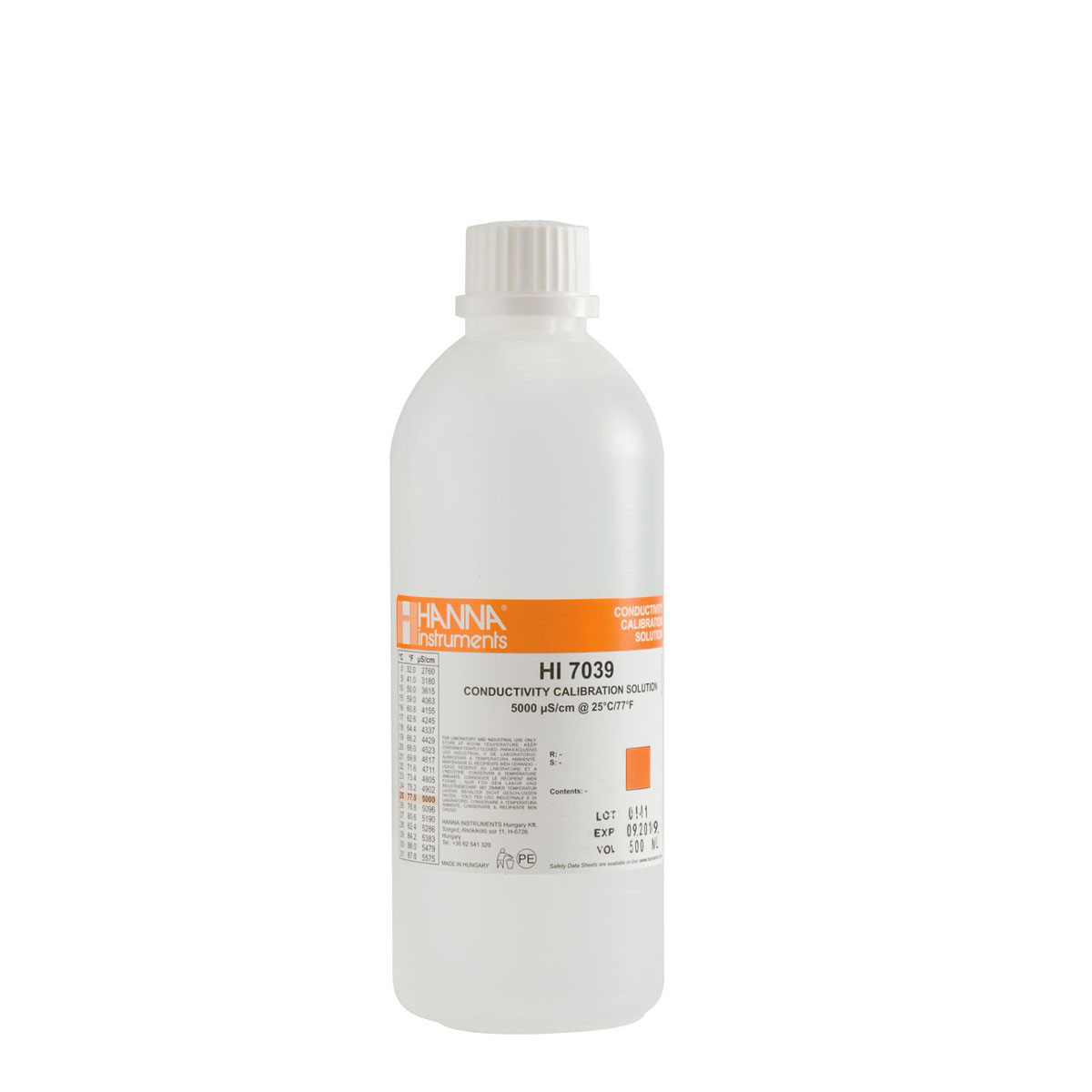 HI7039L Kalibrierlösung Leitfähigkeit 5000 µS/cm, 500mL-Flasche