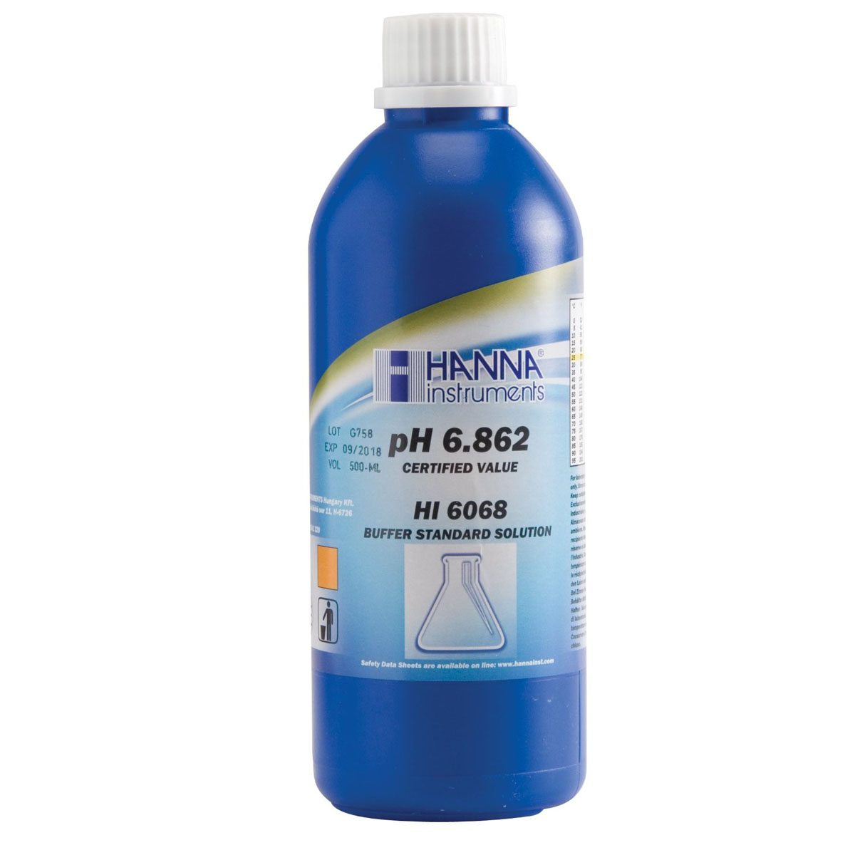 HI6068 Kalibrierlösung pH 6,862; Premiumqualität, 500mL-Flasche