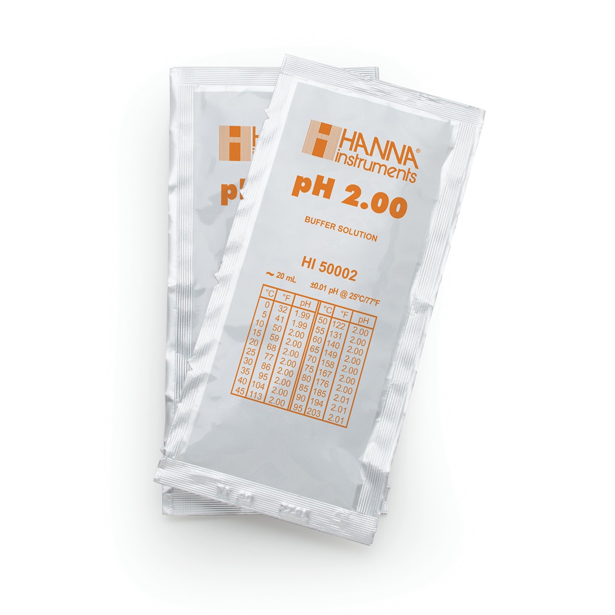 Kalibrierlösung pH 2,00; technische Qualität, 25 x 20mL-Beutel