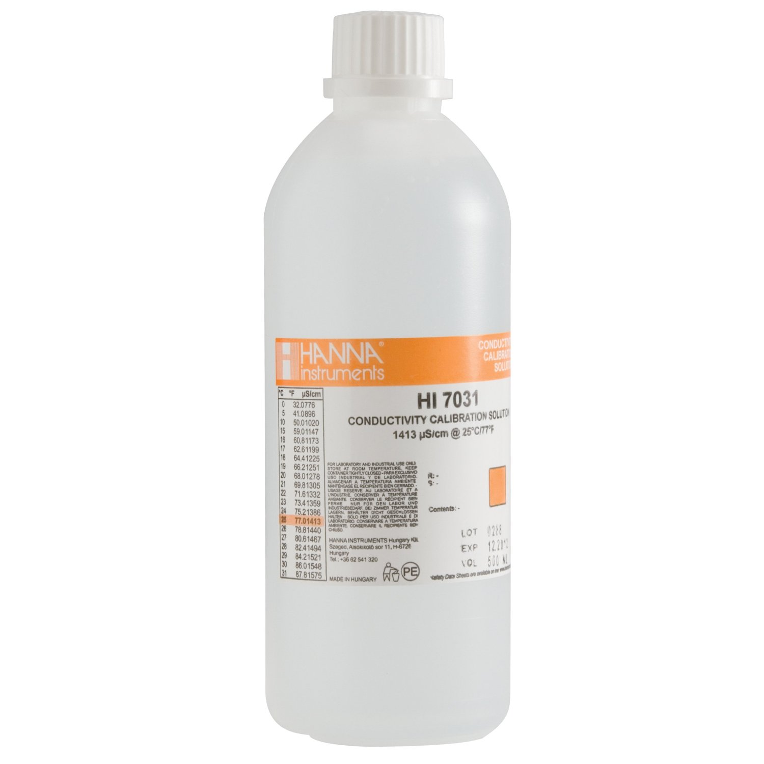 HI7031L Kalibrierlösung Leitfähigkeit 1413 µS/cm, 500mL-Flasche