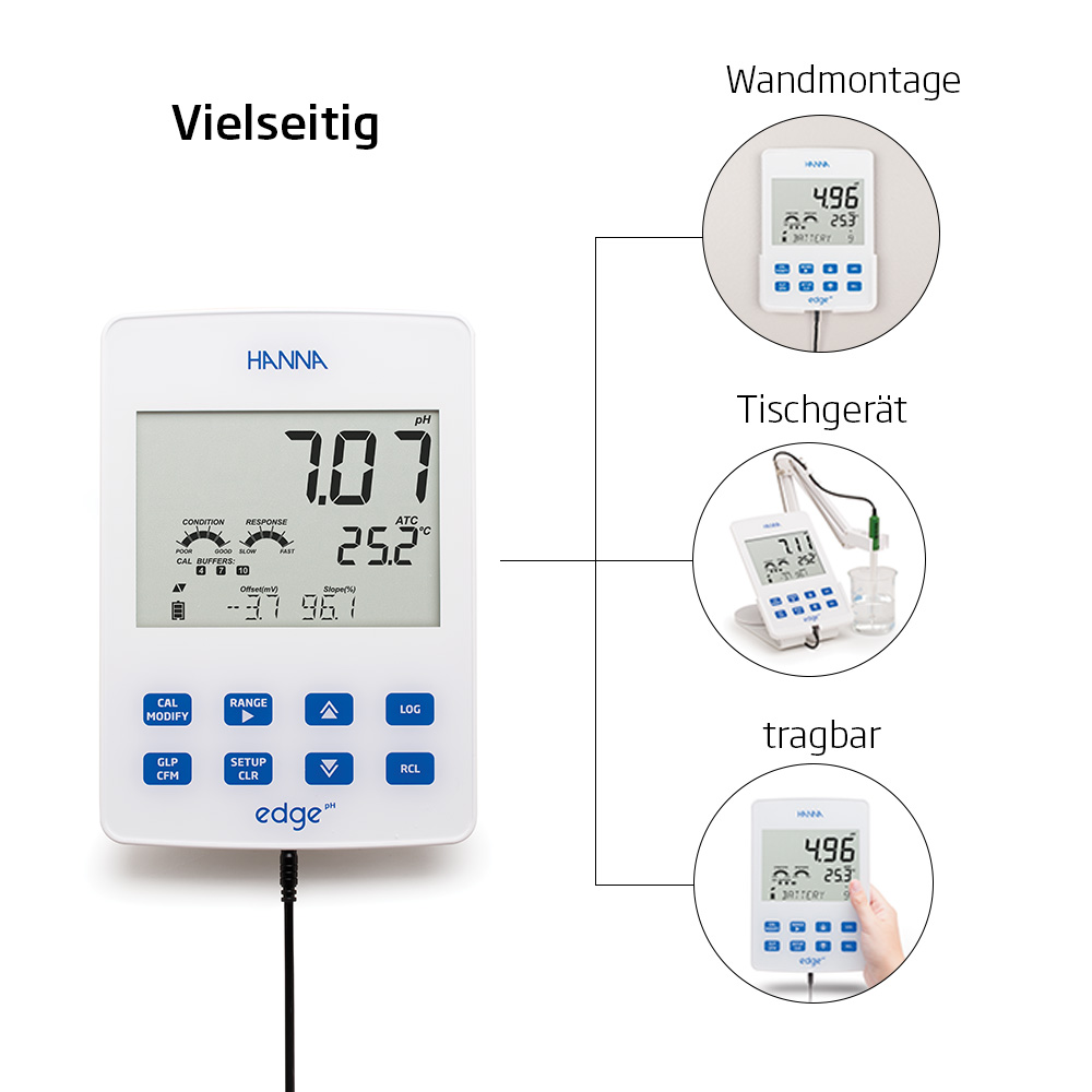 edge® pH-Tablet-Messgerät mit optionaler Redoxpotentialmessung