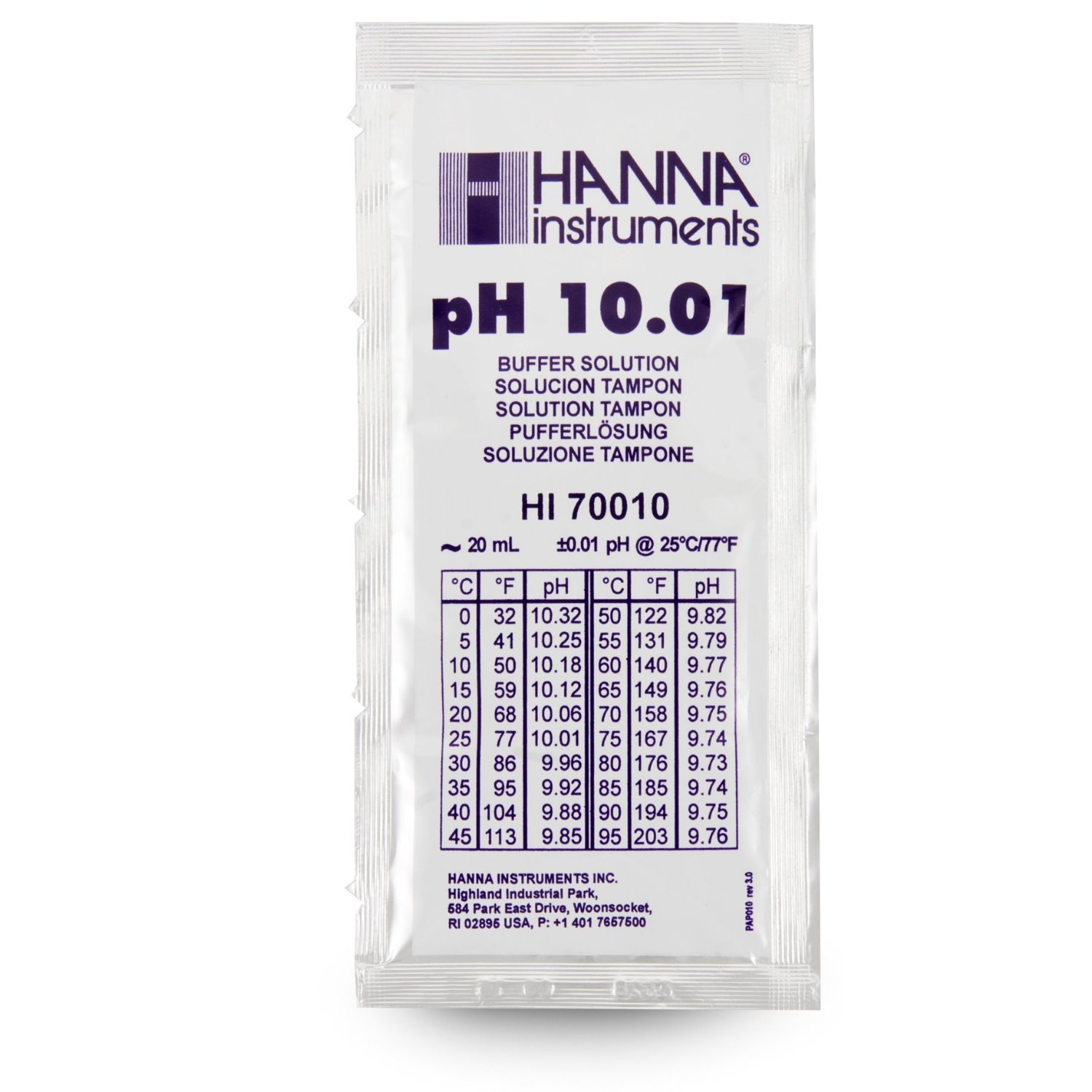 Kalibrierlösung pH 10,01; Standardqualität, 25 x 20mL-Beutel