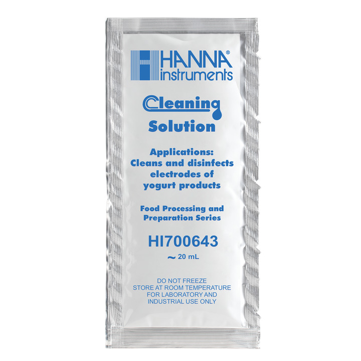 HI700643_720x720_72_RGB Reinigungslösung für Elektroden, Anwendung Joghurt, desinfizierend, 25 x 20mL-Beutel