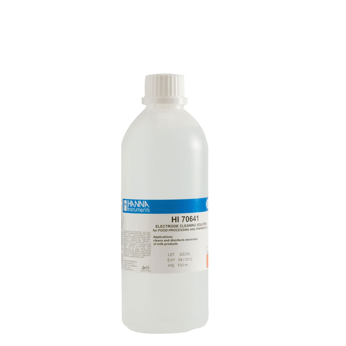 hi70641l Reinigungslösung für Elektroden, Anwendung Molkereiprodukte, 500mL-Flasche