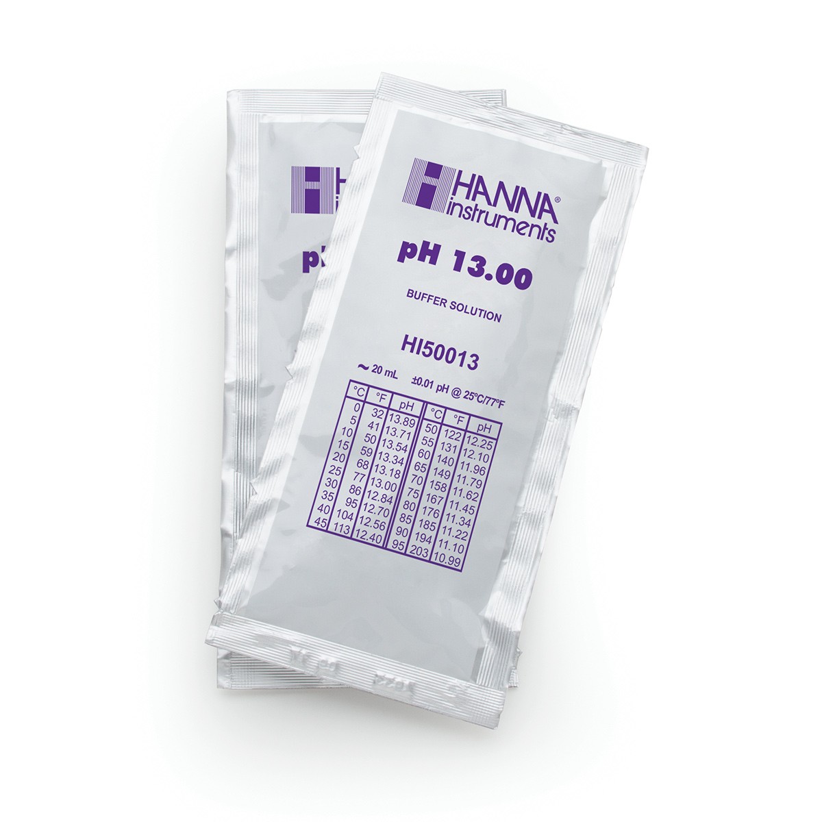 Kalibrierlösung pH 13,00; technische Qualität, 25 x 20mL-Beutel