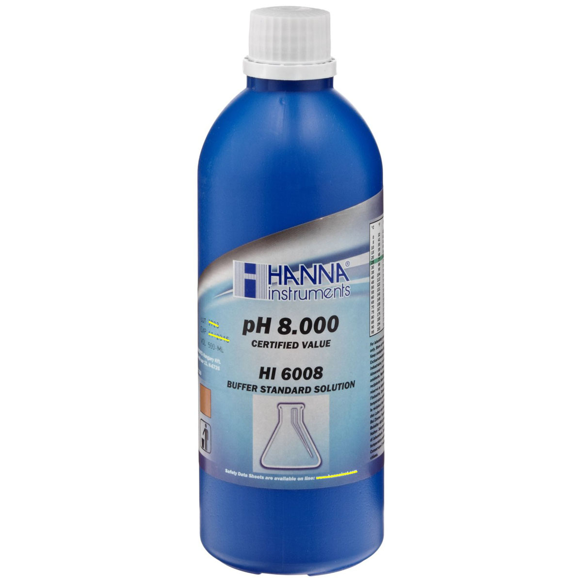 HI6008 Kalibrierlösung pH 8,000; Premiumqualität, 500mL-Flasche