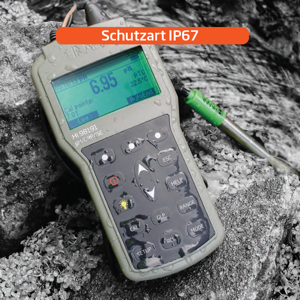 Professionelles Handmessgerät für pH, Redoxpotential und ISE - HI98191