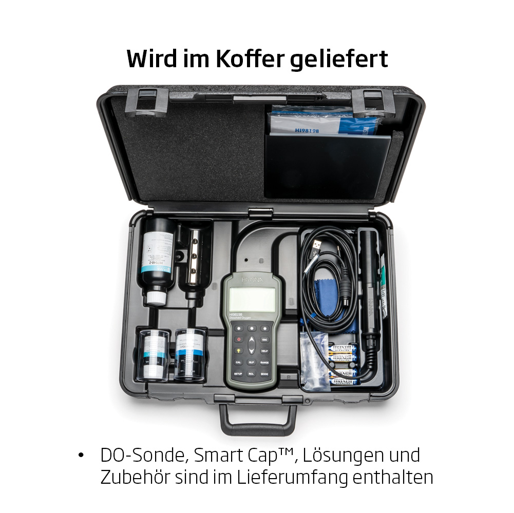 Professionelles Handmessgerät für die optische Sauerstoffmessung - HI98198