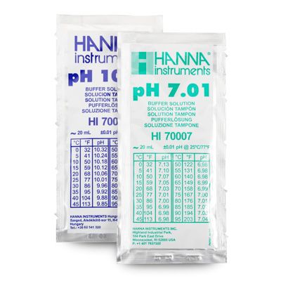 HI770710P Kalibrierlösung pH 7,01 + 10,01; Standardqualität,  je 5 x 20mL-Beutel